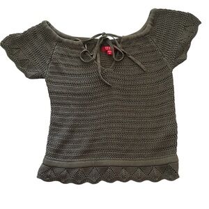 Guess Olive Green Crochet Blouse